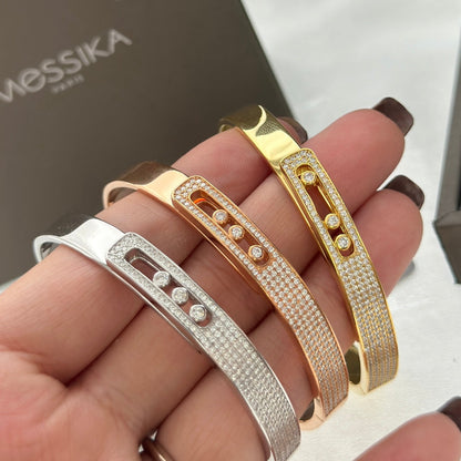 [Clara Jewely]Move Noa Rose Gold Pav茅 Diamond Bangle Bracelet