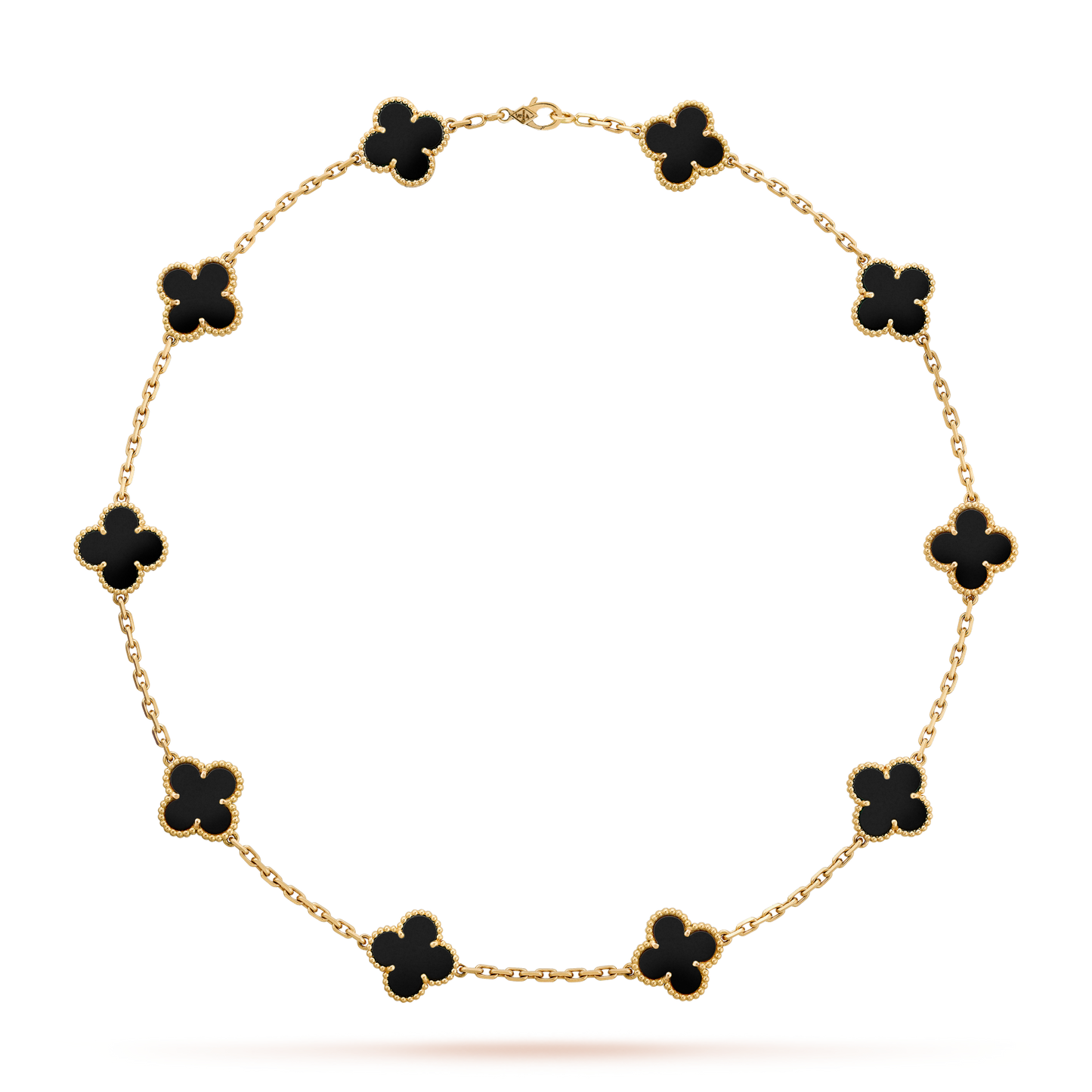 [Clara Jewels]CLOVER 10 MOTIFS ONYX NECKLACE