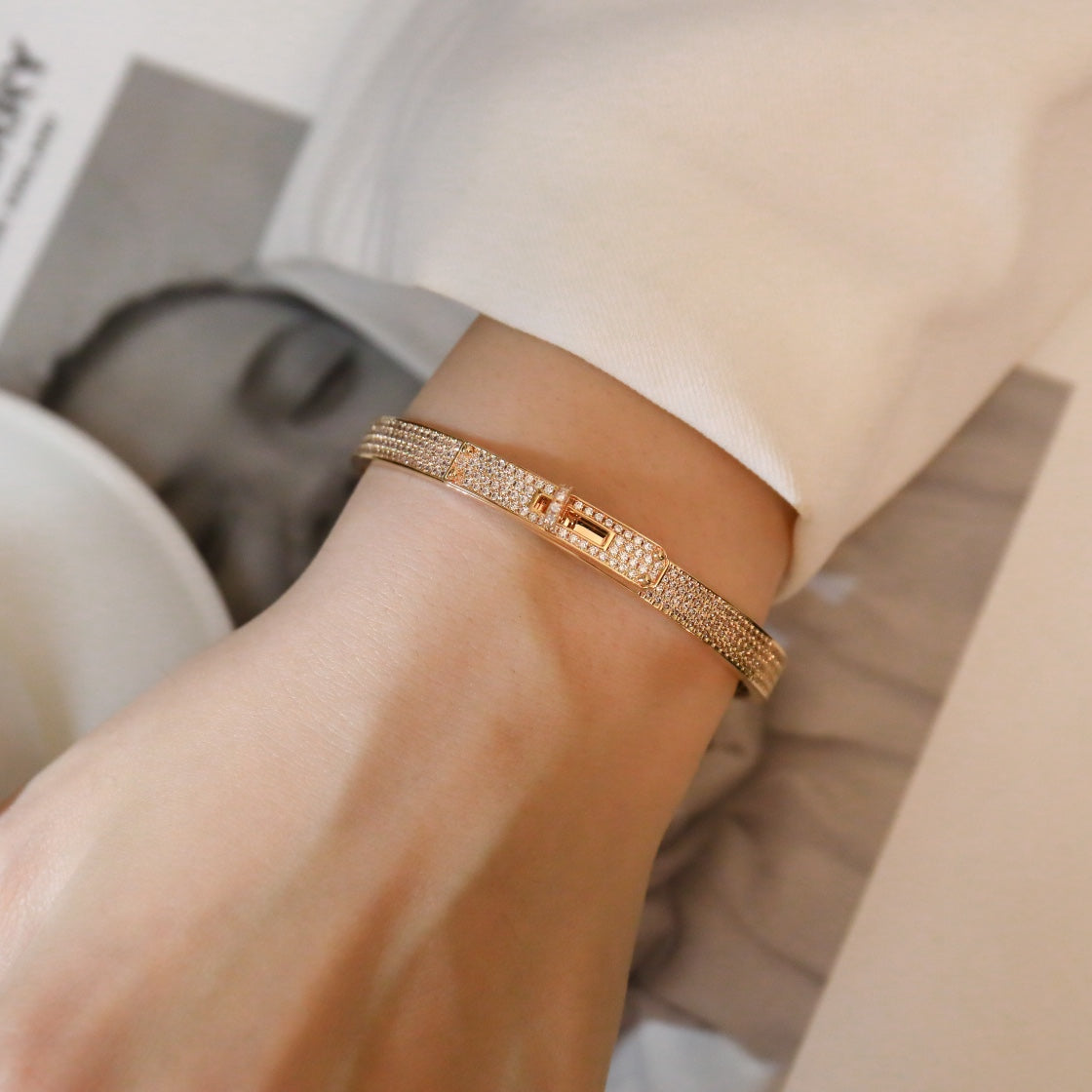 [Clara Jewels]KELLY BRACELET DIAMOND PAVED