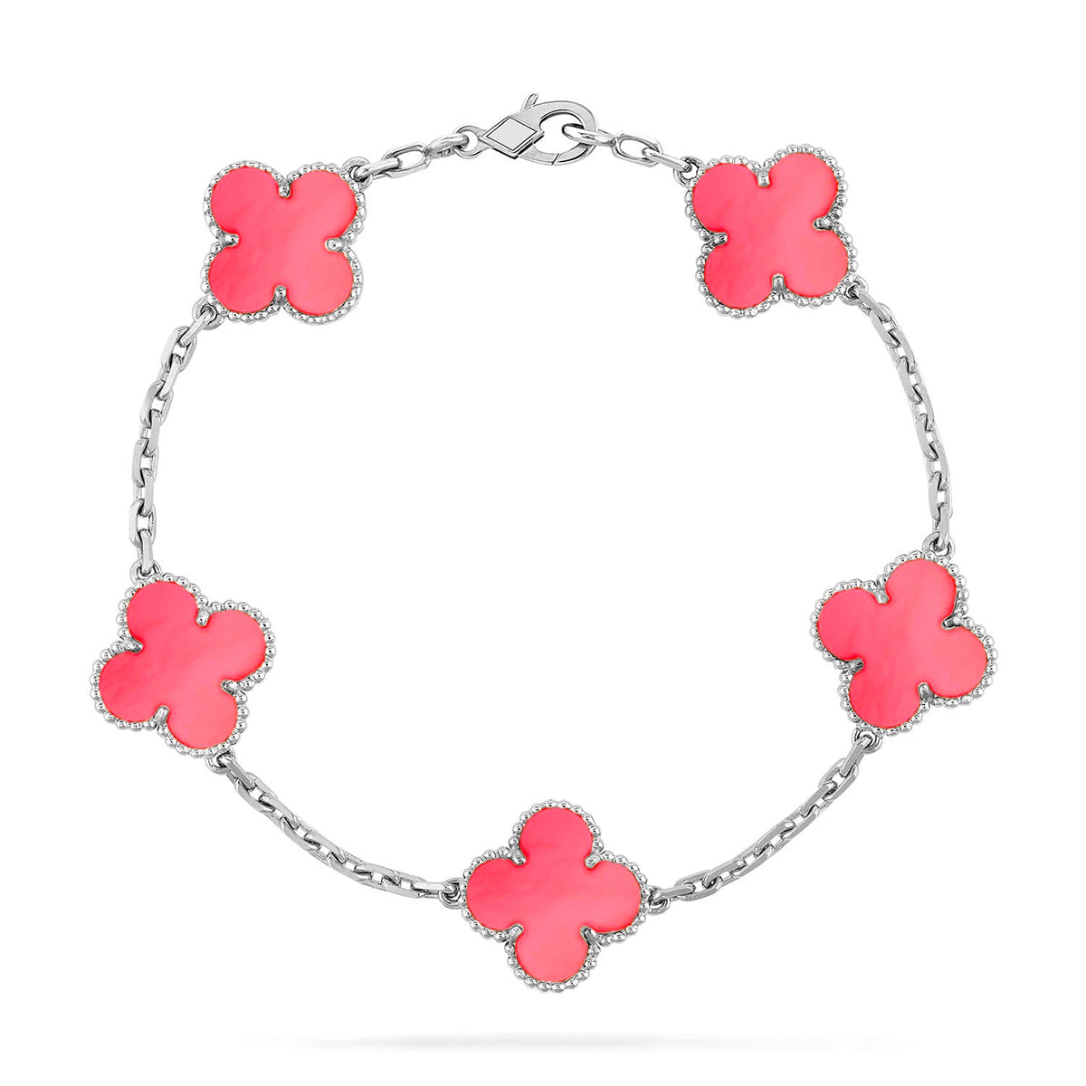 [Clara Jewels] CLOVER 5 MOTIFS  PINK MOP BRACELET COLLECTION