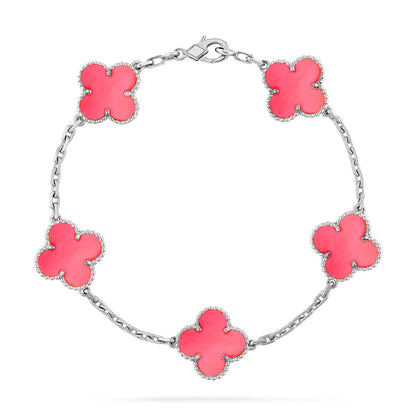 [Clara Jewels] CLOVER 5 MOTIFS  PINK MOP BRACELET COLLECTION