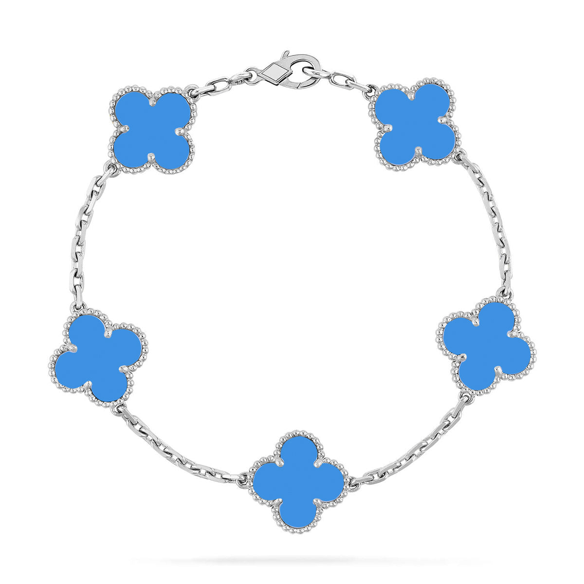 [Clara Jewels] CLOVER 5 MOTIF BLUE AGATE BRACELET COLLECTION
