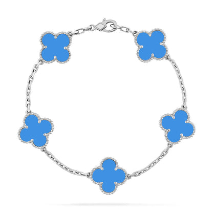 [Clara Jewels] CLOVER 5 MOTIF BLUE AGATE BRACELET COLLECTION