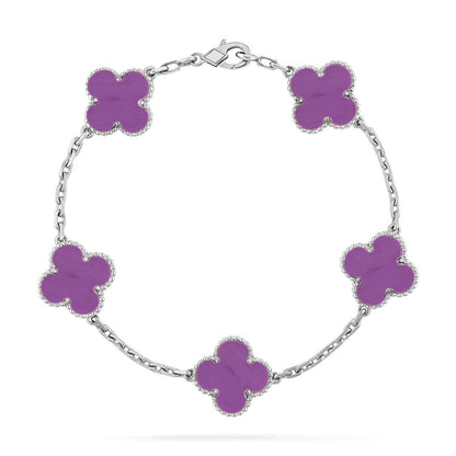 [Clara Jewels] CLOVER 5 MOTIF VIOLET BRACELET COLLECTION