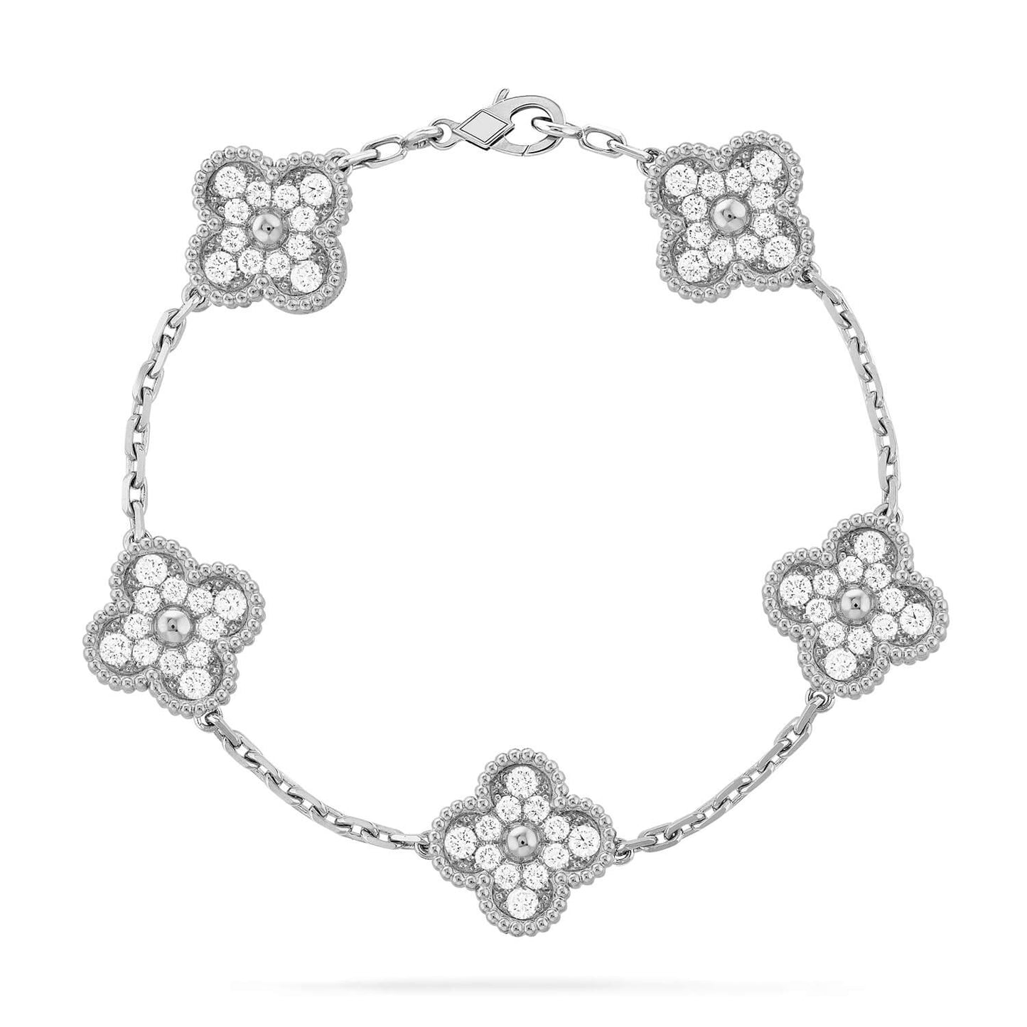 [Clara Jewels] CLOVER 5 MOTIF FULL DIAMOND BRACELET COLLECTION