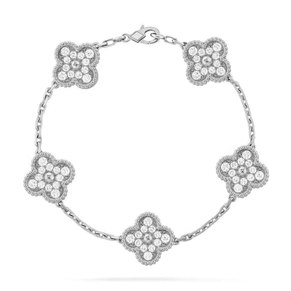 [Clara Jewels] CLOVER 5 MOTIF FULL DIAMOND BRACELET COLLECTION