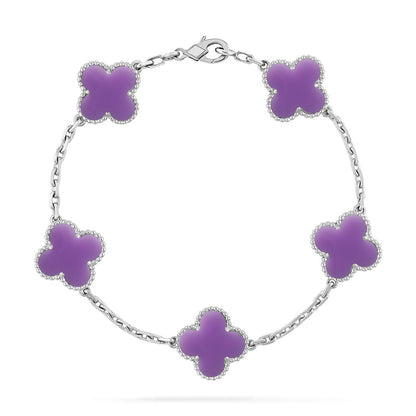 [Clara Jewels]CLOVER 5 MOTIF LIGHT PURPLE BRACELET COLLECTION