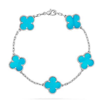 [Clara Jewels] CLOVER 5 MOTIF TURQUOISE BRACELET COLLECTION