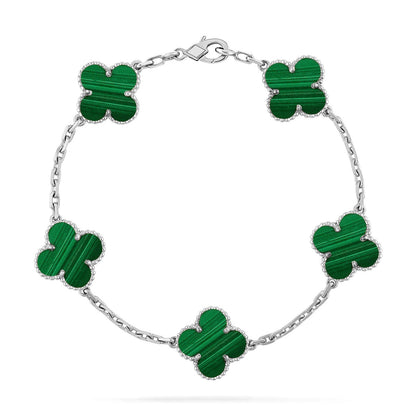 [Clara Jewels] CLOVER 5 MOTIF MALACHITE BRACELET COLLECTION