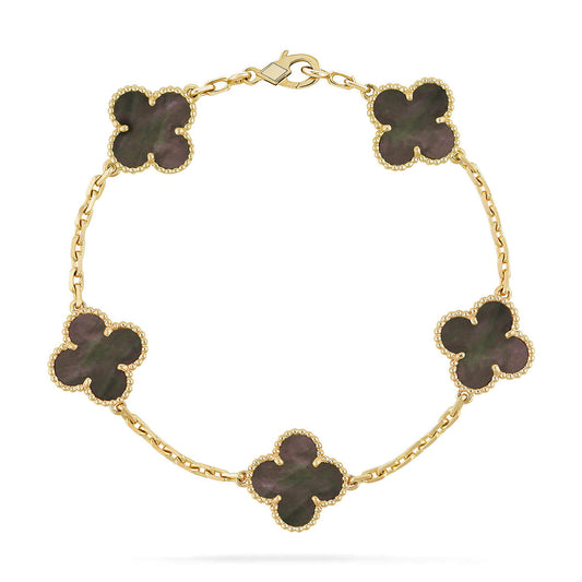 [Clara Jewels] CLOVER 5 MOTIF GRAY MOP BRACELET COLLECTION