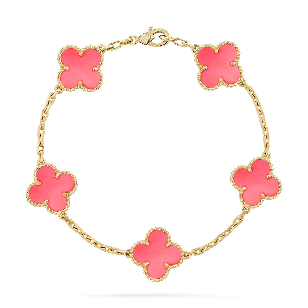 [Clara Jewels] CLOVER 5 MOTIFS  PINK MOP BRACELET COLLECTION