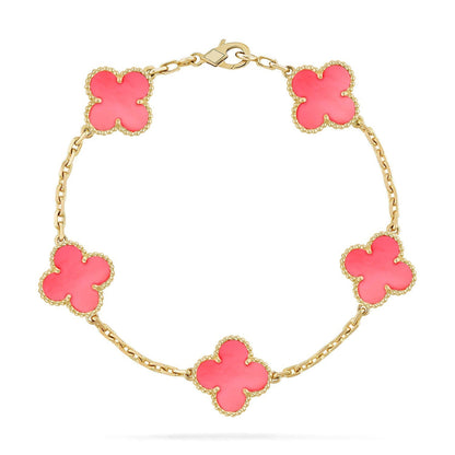[Clara Jewels] CLOVER 5 MOTIFS  PINK MOP BRACELET COLLECTION