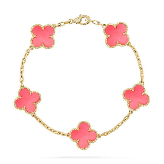 [Clara Jewels] CLOVER 5 MOTIFS  PINK MOP BRACELET COLLECTION