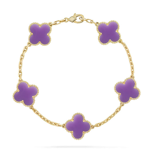 [Clara Jewels]CLOVER 5 MOTIF LIGHT PURPLE BRACELET COLLECTION
