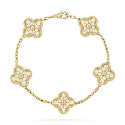 [Clara Jewels] CLOVER 5 MOTIF FULL DIAMOND BRACELET COLLECTION