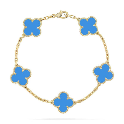 [Clara Jewels] CLOVER 5 MOTIF BLUE AGATE BRACELET COLLECTION