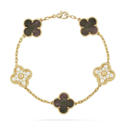 [Clara Jewels] CLOVER 5 MOTIF GRAY MOP BRACELET COLLECTION