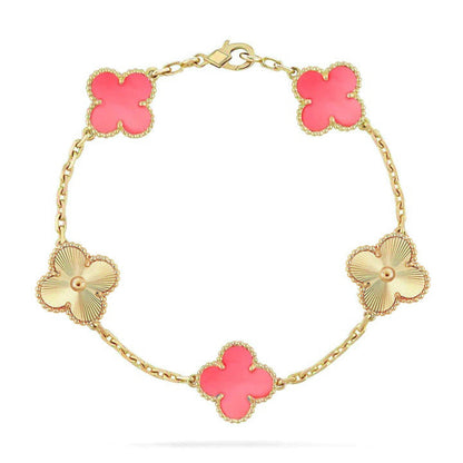 [Clara Jewels] CLOVER 5 MOTIFS  PINK MOP BRACELET COLLECTION