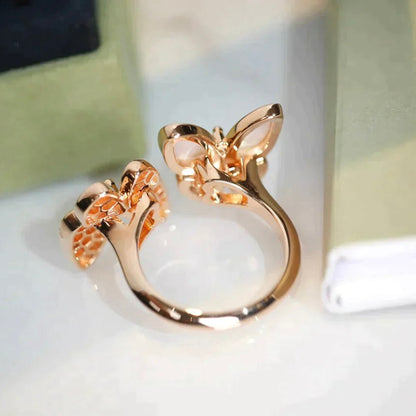 [Clara Jewels]TWIN BUTTERFLY DIAMOND MOP RING