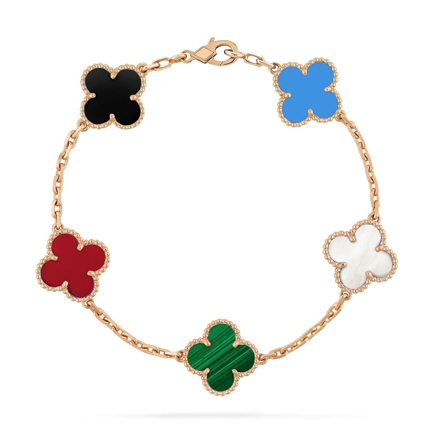 [Clara Jewels]CLOVER 5 MOTIFS MULTICOLOR BRACELET