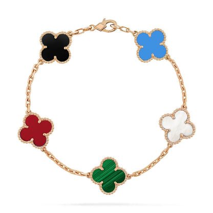[Clara Jewels]CLOVER 5 MOTIFS MULTICOLOR BRACELET