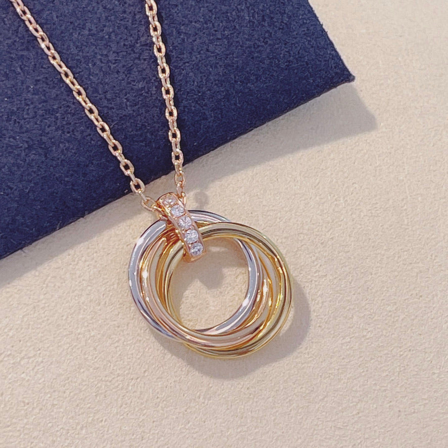 [Clara Jewels]TRINITY NECKLACE GOLD  DIAMONDS