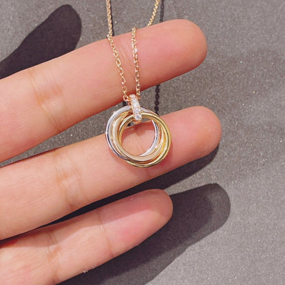 [Clara Jewels]TRINITY NECKLACE GOLD  DIAMONDS