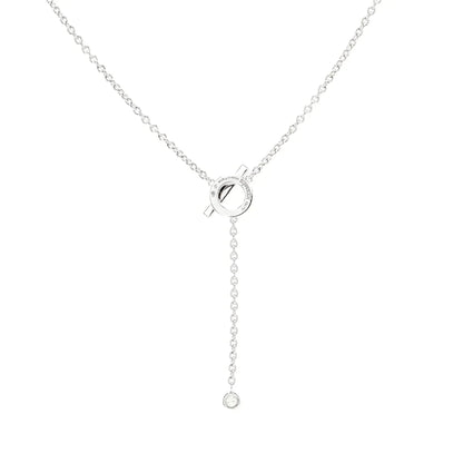 [Clara Jewels]FINESSE SILVER DIAMOND NECKLACE
