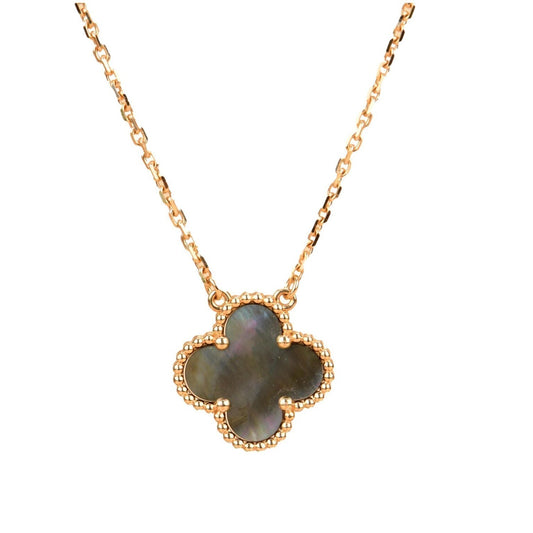 [Clara Jewels]CLOVER 15MM  GRAY MOTHER OF PEARL NECKLACE