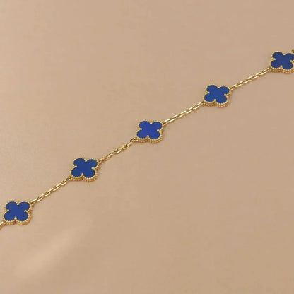 [Clara Jewels] CLOVER 5 MOTIF BLUE AGATE BRACELET COLLECTION