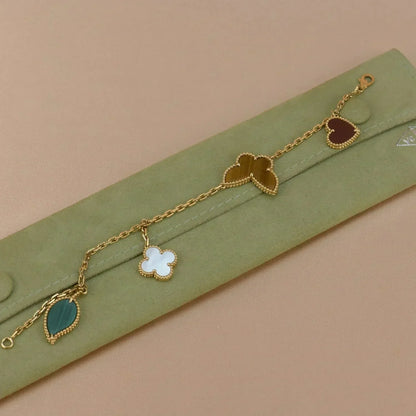 [Clara Jewels]LUCKY SPRING 5 MOTIF GOLD BRACELET