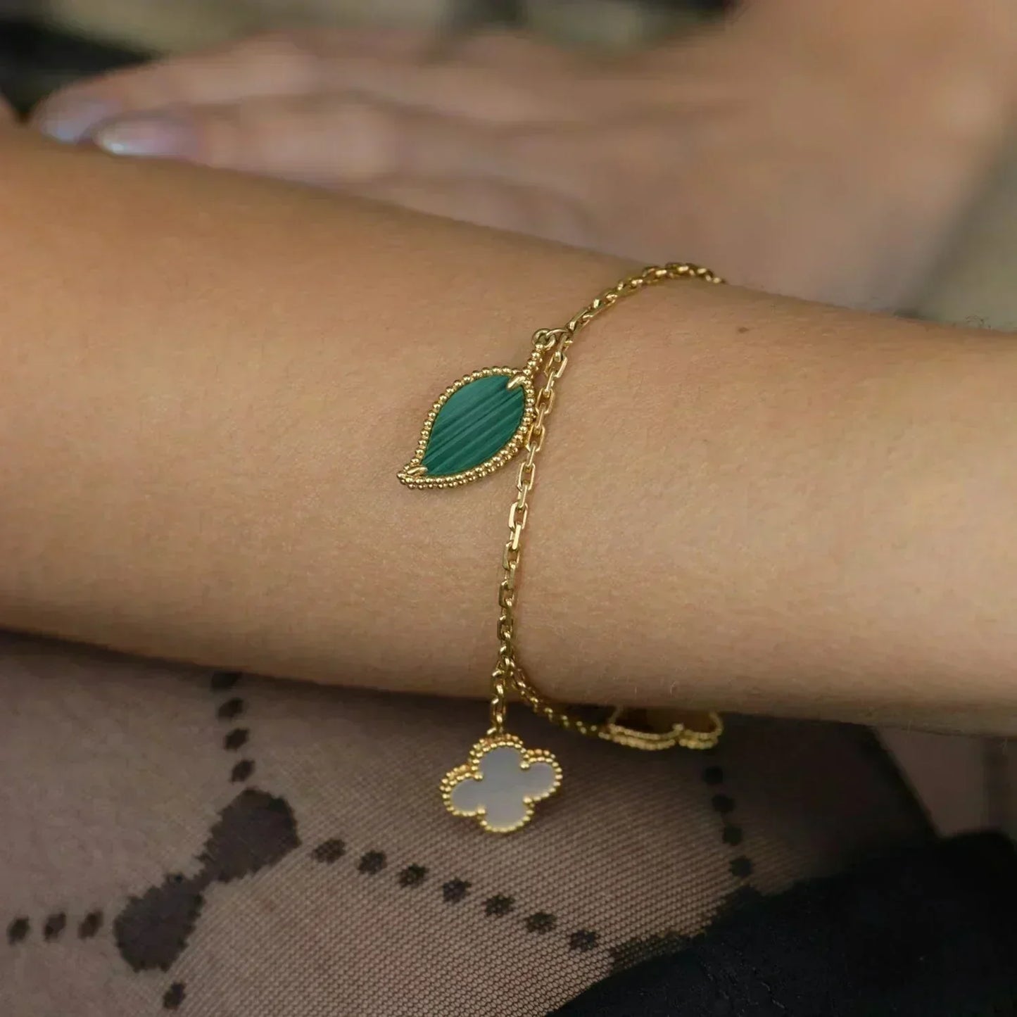 [Clara Jewels]LUCKY SPRING 5 MOTIF GOLD BRACELET