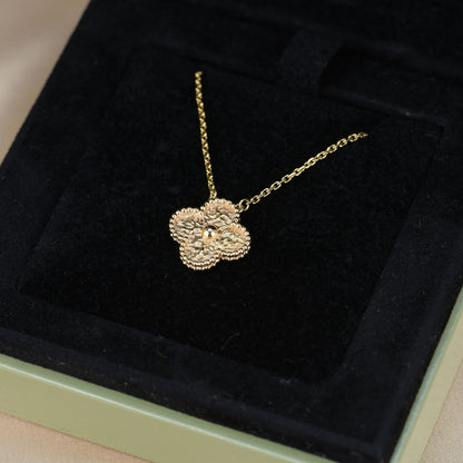 [Clara Jewels]CLOVER 15MM  BRONZING NECKLACE