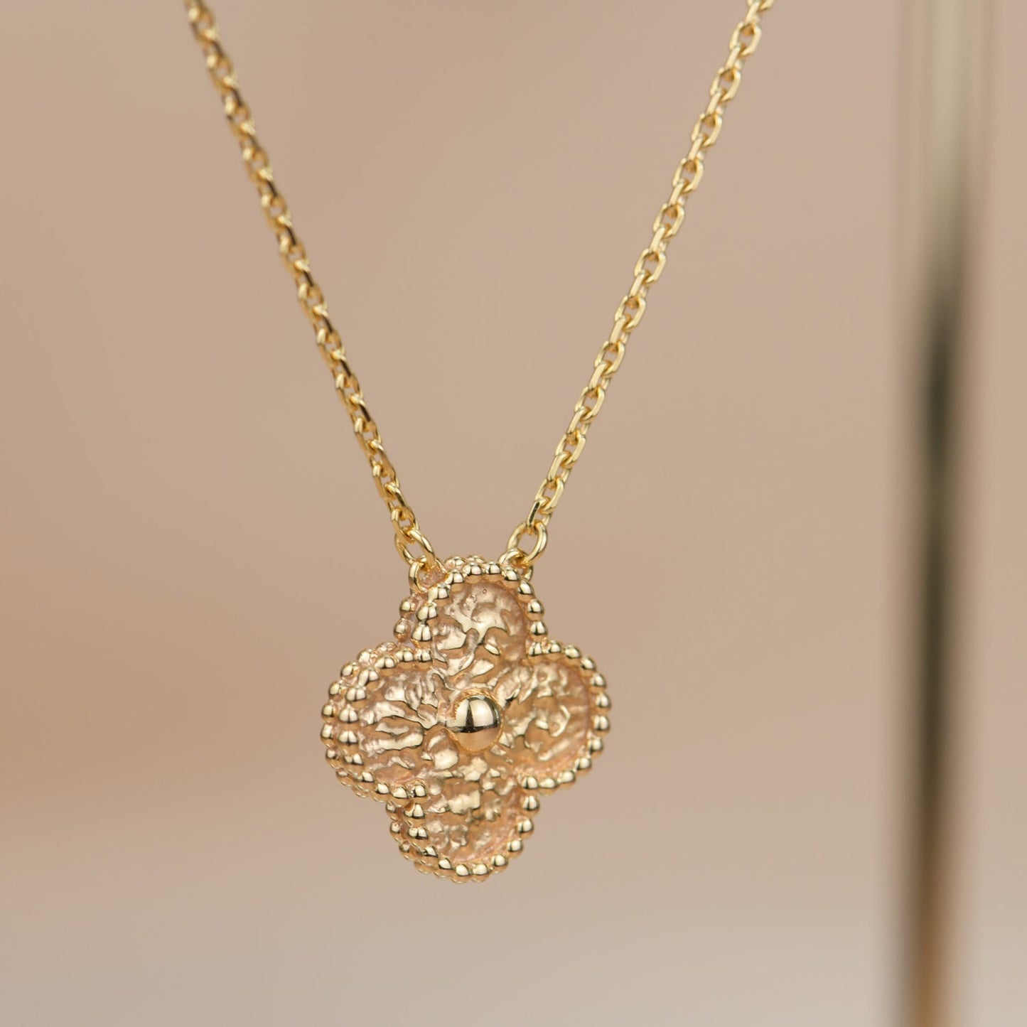 [Clara Jewels]CLOVER 15MM  BRONZING NECKLACE