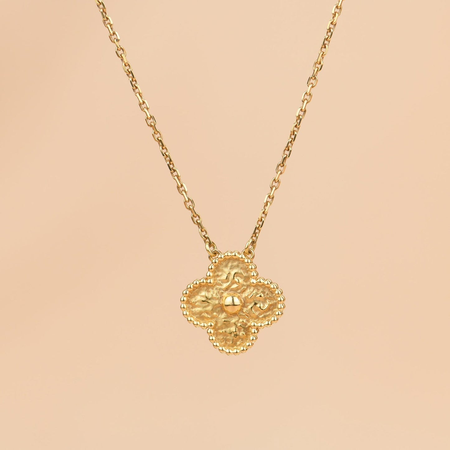 [Clara Jewels]CLOVER 15MM  BRONZING NECKLACE