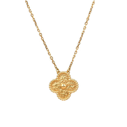 [Clara Jewels]CLOVER 15MM  BRONZING NECKLACE
