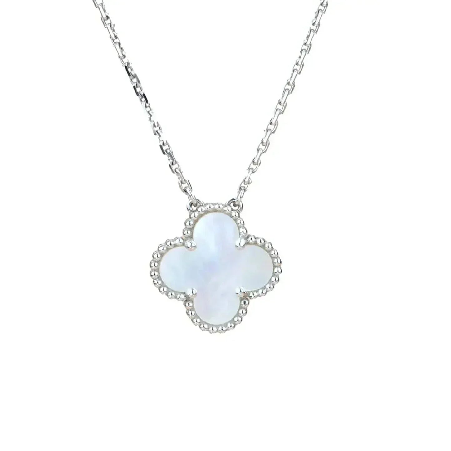 [Clara Jewels]CLOVER  15MM WHITE MOTHER-OF-PEARL SILVER