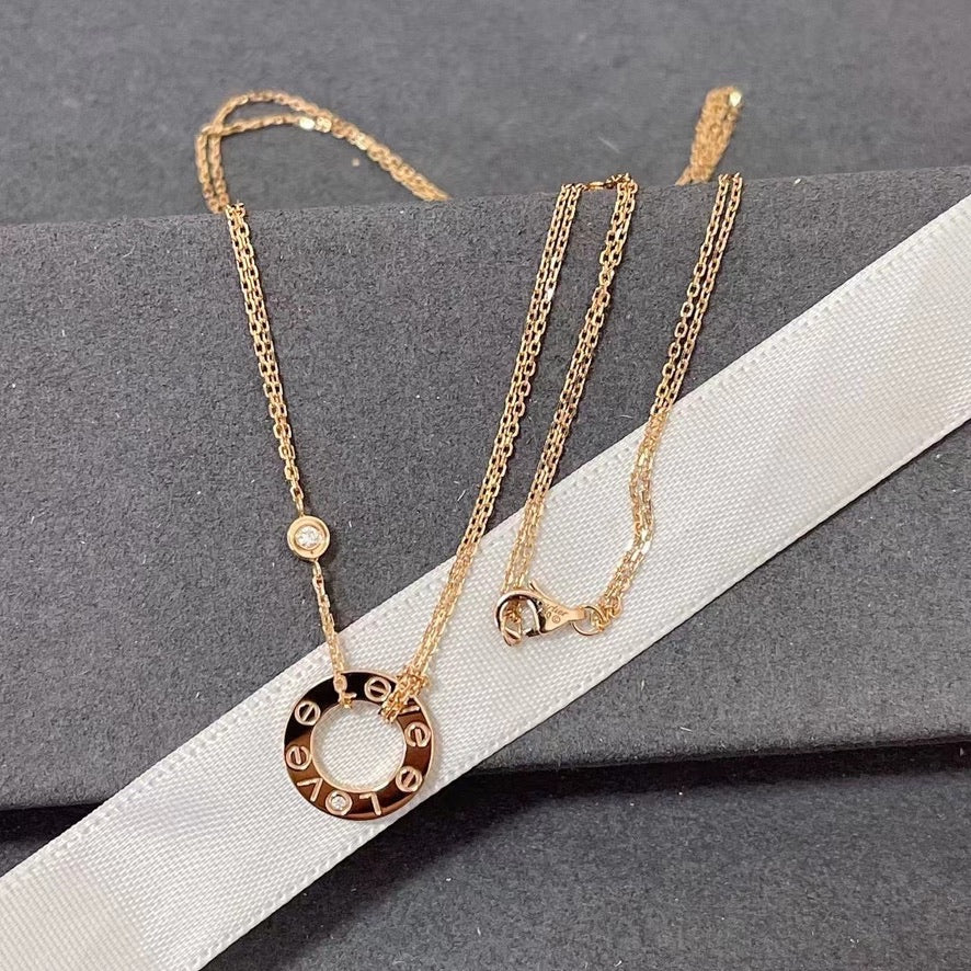 [Clara Jewels]LOVE NECKLACE 16MM 2 DIAMONDS