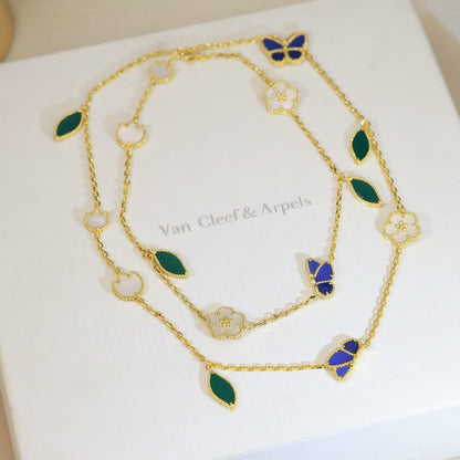 [Clara Jewels]LUCKY SPRING BUTTERFLY 15 FLOWER NECKLACE