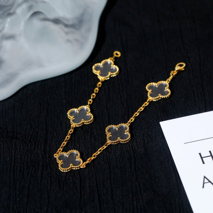[Clara Jewels]CLOVER 5 MOTIF ROCK CRYSTAL BRACELET