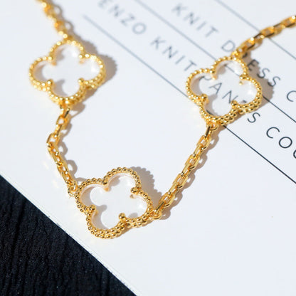 [Clara Jewels]CLOVER 5 MOTIF ROCK CRYSTAL BRACELET