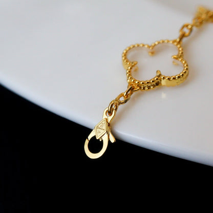 [Clara Jewels]CLOVER 5 MOTIF ROCK CRYSTAL BRACELET