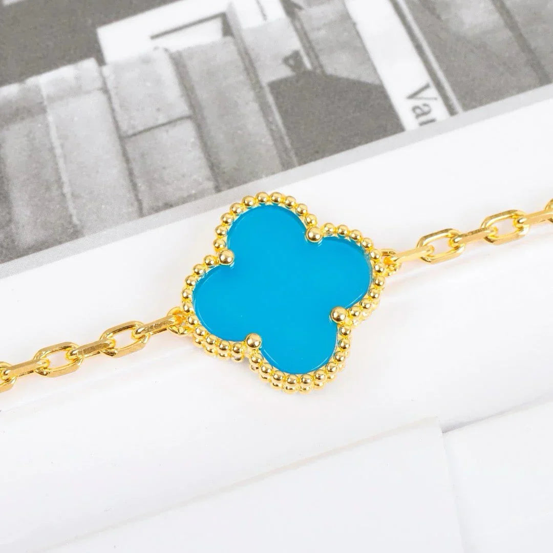 [Clara Jewels] CLOVER 5 MOTIF TURQUOISE BRACELET COLLECTION