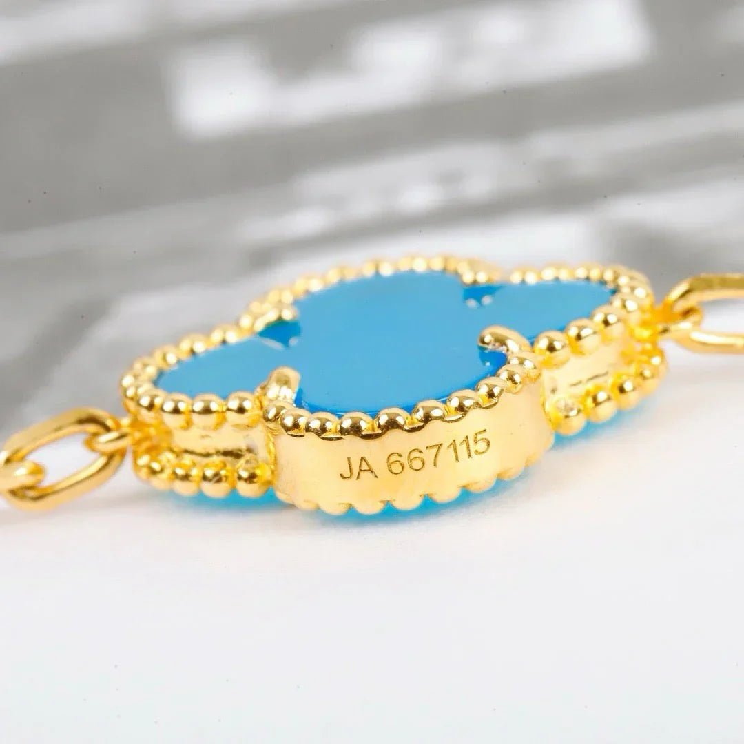 [Clara Jewels] CLOVER 5 MOTIF TURQUOISE BRACELET COLLECTION