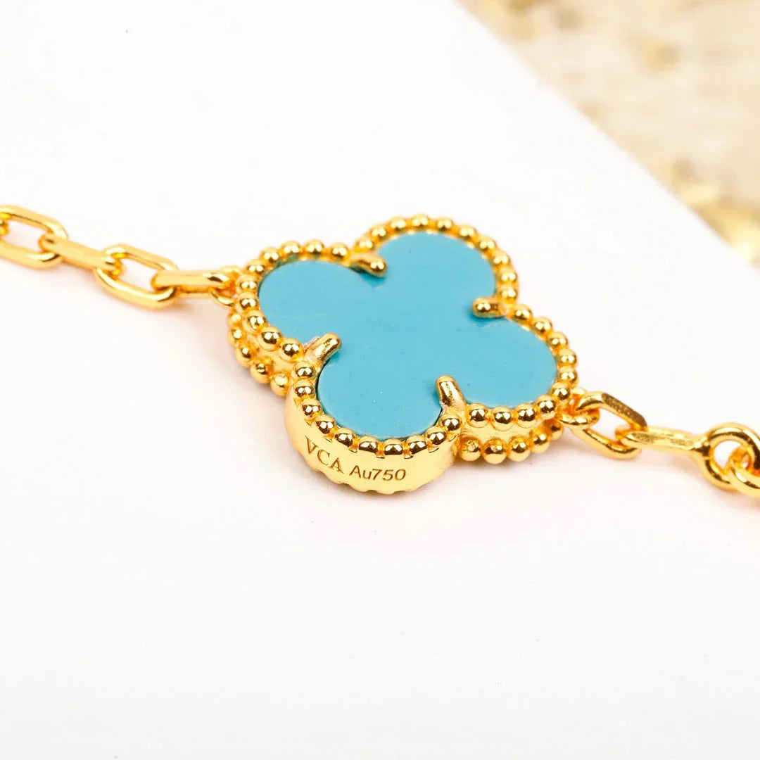 [Clara Jewels] CLOVER 5 MOTIF TURQUOISE BRACELET COLLECTION