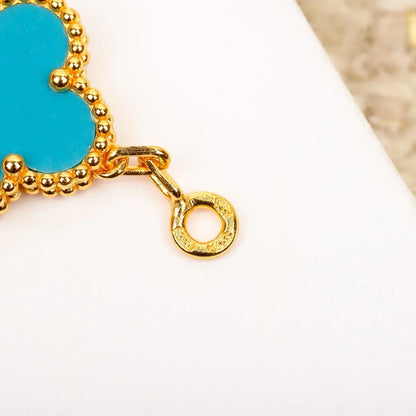 [Clara Jewels] CLOVER 5 MOTIF TURQUOISE BRACELET COLLECTION