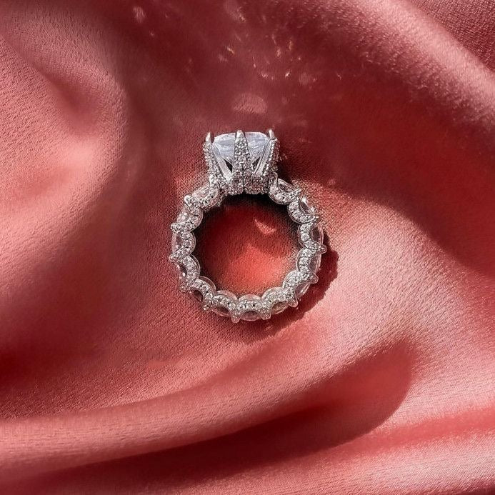 [Clara Jewels]Exquisite Multicolored Radiant Zircon Everyday Ring