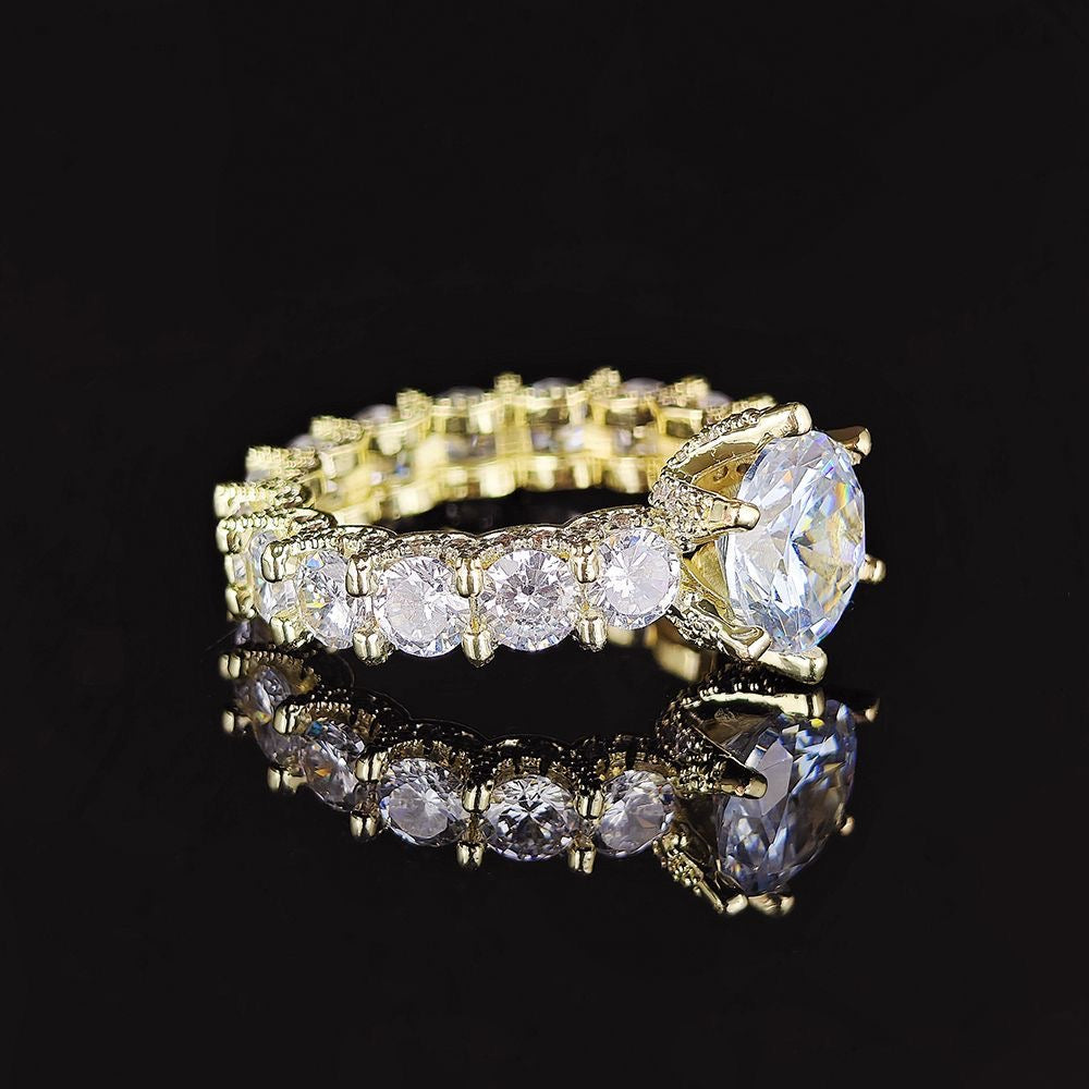 [Clara Jewels]Exquisite Multicolored Radiant Zircon Everyday Ring