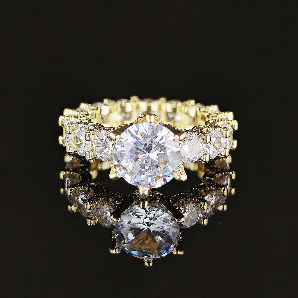 [Clara Jewels]Exquisite Multicolored Radiant Zircon Everyday Ring