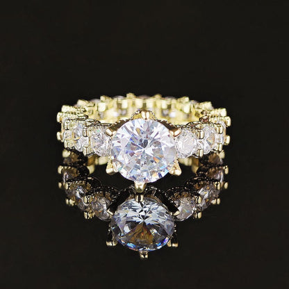 [Clara Jewels]Exquisite Multicolored Radiant Zircon Everyday Ring